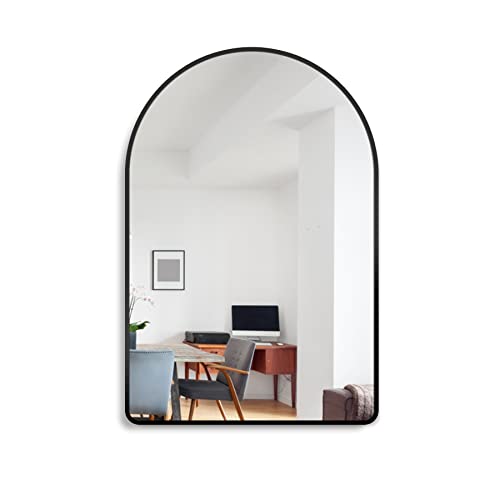 Skellige Arched Wall Mirror For Bathroom,Black Mirrors For Wall,33''X22'', Metal Frame Vanity Mirror For Bedroom, Entryway, Living Room, Metal Frame (33''X22'',Black) #TOP6