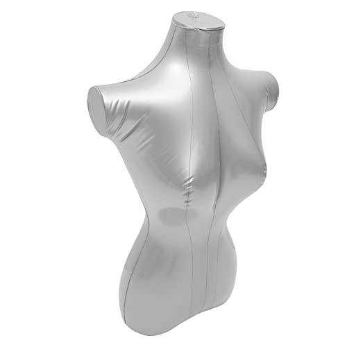 MUSISALY Clothing Display Model Mannequin Body Manaquins Body Female Mannequin Hanger Trousers Torso Clothing Rack Clothing Display Rack Dress Mannequin Model Inflatable Woman Silver PVC