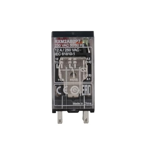 Relé de 14 pines RXM4LB2P7 con 4 contactos conmutados de 3A para maniobras seguras