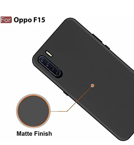 Image of Mobile Back Cover Case for Oppo F15 (Silicone Case|CameraProtection|Black SC1510)
