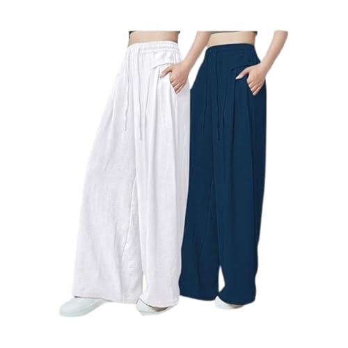 Image of GRECIILOOKS High Waist Polycotton Trousers for Women - Flared Parachute Pants with Side Pockets | Casual Travel Cargo Pants (Available in Plus Size and Value Pack)