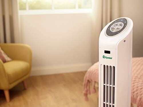 Dimplex Xpelair XPP Mont Blanc Tower Cooling Fan, Desktop or Floor Standing Tower Fan, Quiet Air Cooler, Tall Compact Column Unit for Home or Office, with LED Display, Timer & Remote Control  White