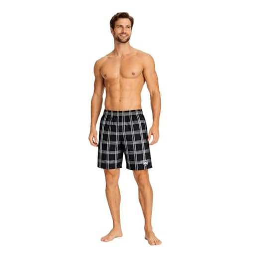 mareno® - Herren Badeshort, karo schwarz in Größe 5XL
