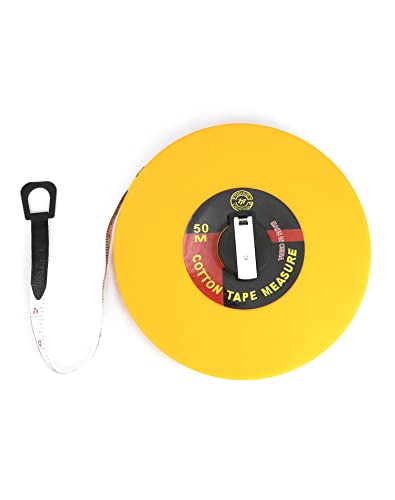 Qwork Closed Reel Measure Tape With Hand Crank, 165Ft Dual-Sided Feet Meters Measuring Reel Accurately Measure And Mark Sports Fields For Track And Field, Long Jump, Landscaping #TOP28