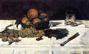 Peinture à l'huile Fruit on a Table Édouard Manet 1864 - Grande toile décoration murale