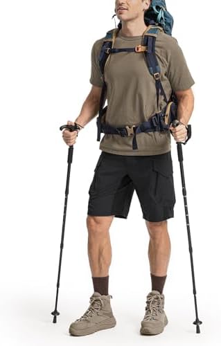 Moosehill Men's Hiking Cargo Shorts: Quick Dry Lightweight Stretch Outdoor Fishing Camping with 9 Pockets (Self-Storing) (Black, 34) - 2