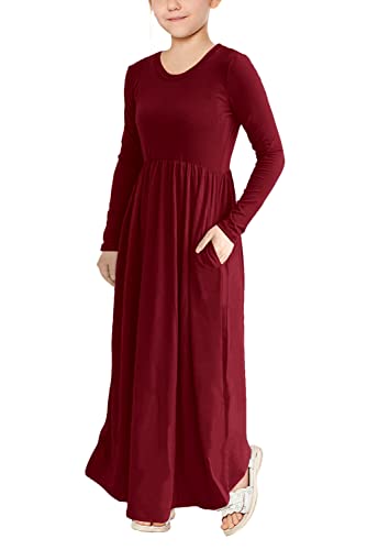 Storeofbaby Little Girls Maxi Dress With Pocket Long Sleeve Winter Shirt Dresses #TOP3