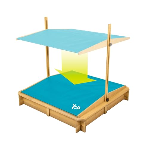 Arenero de madera TP275 con toldo protector regulable y banco integrado 4