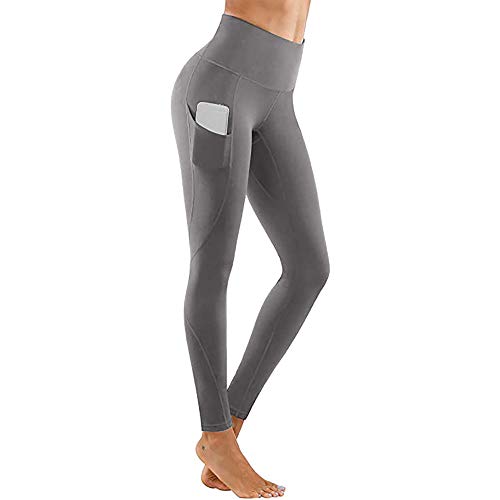 XWU Calças de ioga, collants de treino Leggings de treino confortáveis para mulheres com bolsos, leg