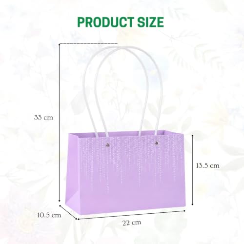 Image of Oasis Pack of 10 LilacTexture Print Flower Hamper Bags | Premium Floral Packaging Bags for Rakhi Gift Hampers, Flower Bouquets, Wedding, Return Gifts, Decorative Presentation & Florist Supplies
