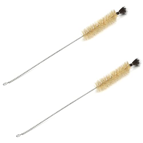 Utoolmart ロングチューブブラシ 試験管ブラシ カップブラシ 直径3cm 全長30cm 2個入り 細口瓶洗浄ブラシ 豚の毛 ストロー 注ぎ口用ブラシ キーボード ワイヤーチューブブラシ チューブクリーニングブラシ