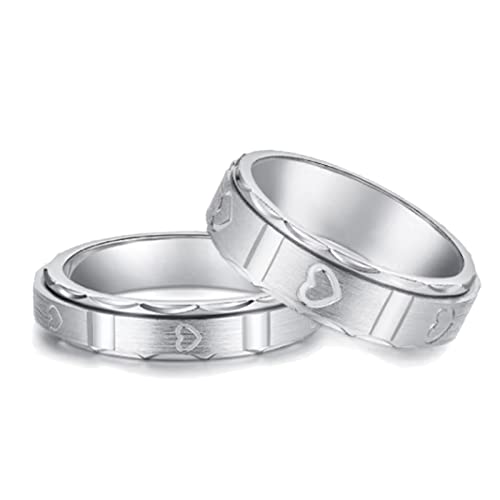ringheart Matching Rings His and Her Rings Couple Rings Titanium Steel Wedding Band Heart Wedding Ring - Main Image