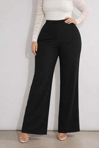 Image of KOTTY Women's High Waist Wide Leg Formal Trousers Elegant Office Wear Pants Plus Size Collection