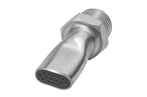 Ugello piatto a bassa rumorosità, G 3/8 AG, bocchetta di sicurezza per uso generale, acciaio zincato, lunghezza 50,0 mm, larghezza ugello 16,5 mm