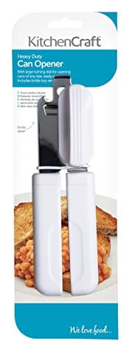 KitchenCraft Multi Function Can Opener with Built in Bottle Cap Remover, 18cm (7.1"), White/Silver - Image 5