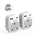 UK to South Africa Plug Adapter 2 Pack, TESSAN 3 in 1 Travel Adapter with 2 USB(1 USB C), South Africa Travel Plug for Namibia, Swaziland (Type M)