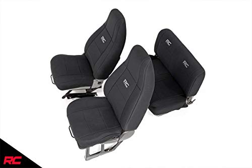 Rough Country Neoprene Seat Covers Front/Rear Black Fits 1991-1995 [ Jeep ] Wrangler