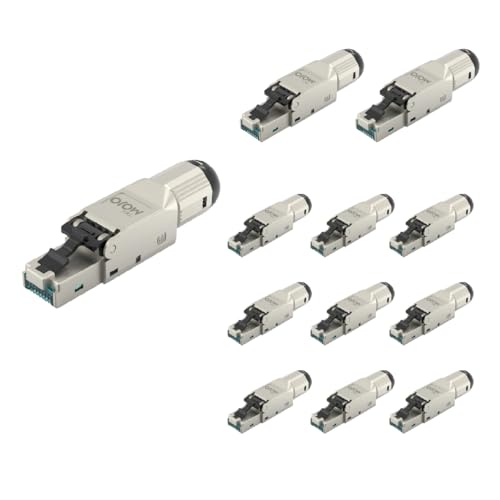 Evite interferencias con conectores RJ45 blindados CAT6A Tecmojo 10 Gbps sin herramientas