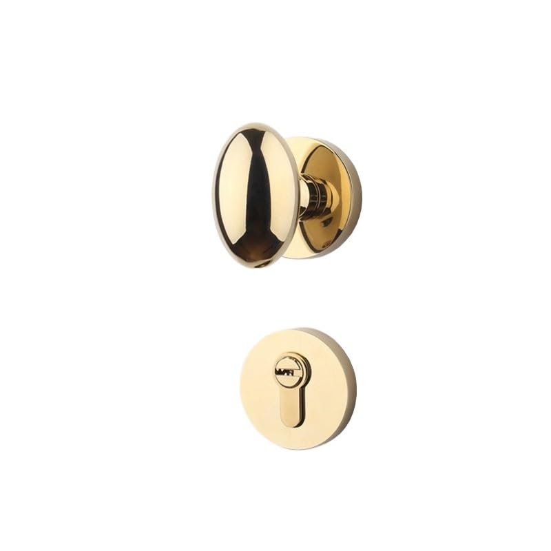 Poignée de porte en PVD brillant et serrure fendue silencieuse bronze