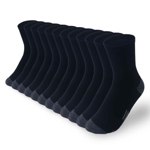 Mens Athletic Cushioned Crew Socks Multipack - Breathable Cotton Blend for Sports & Daily(One Size 8-14)