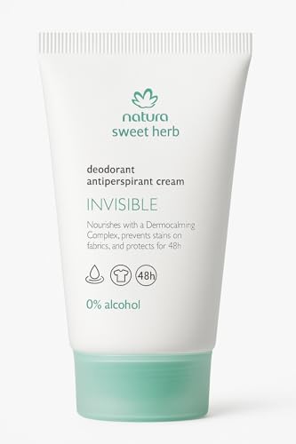 Natura Erva Doce Sweet Herb Invisible Antiperspirant Deodorant Cream 48-Hour Protection Alcohol-Free with Dermocalming Complex 2.70 Fl Oz 80g
