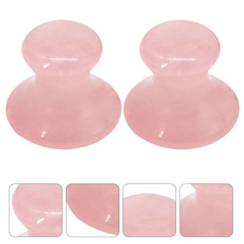 HEALLILY 2 Unids Natural Rose Cuarzo Gua Sha Sha Herramienta de Masaje de Hongos Tablero de Raspado de Cristal de Polvo Creativo Barras de Masaje Facial para Pieles de Spa Meditación - imagen 7