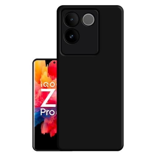 Image of HELLO ZONE Exclusive Matte Finish Soft Back Case Cover for iQOO Z7 Pro 5G / Vivo T2 Pro 5G - Black