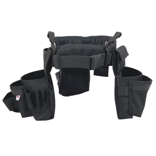 Boulder Bag Ultimate Pro Framer Max Triple Combo With Comfort Back Support Tool Belt, Quick Release Buckle, Heavy Duty, Black (X-Large 37-42 Inches), Made In Usa #TOP3