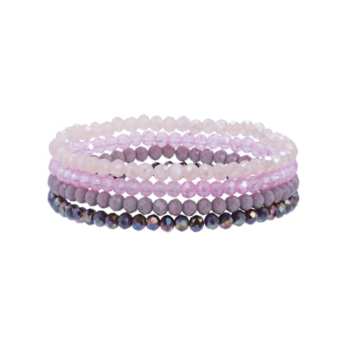 Damen Kristall Perlen Armband, Mehrschichtiges Steine Armband, Boho Modeschmuck Armband Damen, Mehrschichtige Kristall Stein Perlen Armbänder, Stapelbares Damen Yoga Armband für Frauen (Bunt 1)