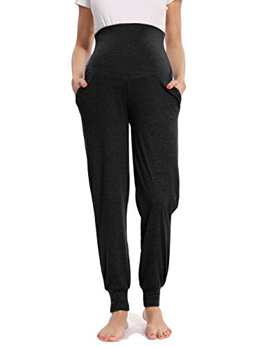 Narcissus Maternity Leggings with Pockets Maternity Clothes Pregnancy Clothes for Women Maternity Over Belly Maternity Pants for Women Maternity Leggings Underbelly Black XL