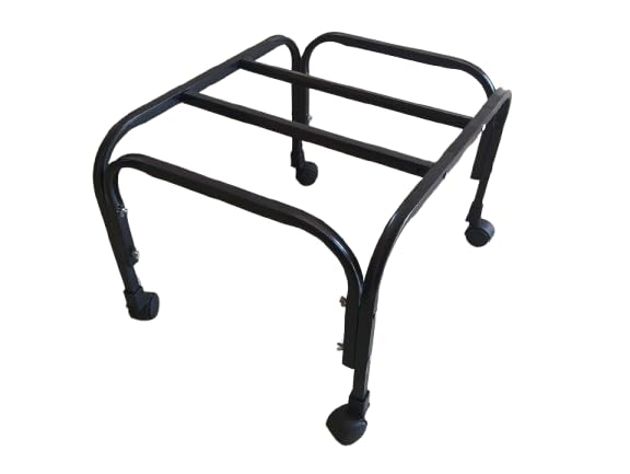 Image of VIRAJPRIME Heavy-Duty Cooler Stand with Wheels | Metal Trolley for Home & Outdoor | Rust-Resistant Black Finish | 360 Rotating Wheels | 100kg Load Capacity | Cooler Movable Stand