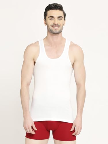 Image of VIP Supreme White Mens Round Neck 100% Cotton Regular Fit Sleeveless White Vest | Inner Vest Combo for Men