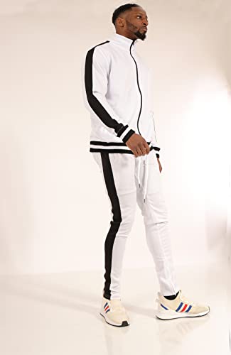 Image of SCREENSHOT-TRACK JACKET Mens Urban Hip Hop Premium Track Jacket - Slim Fit Side Taping Sportswear Urbanwear Streetwear Top