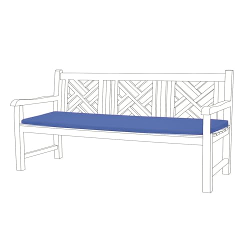 Kosiproducts 2 Seater Outdoor Bench Seating Pad Cushion for Garden Benches Patio 3 Sizes, 12 Colours (Navy Blue, BNCH-2 [117X39X5])