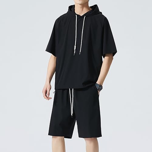 Mens Summer Casual Sportswear Simple Series Short Sleeve Round Neck Top and Shorts Two Piece Set Mens Dress Set3