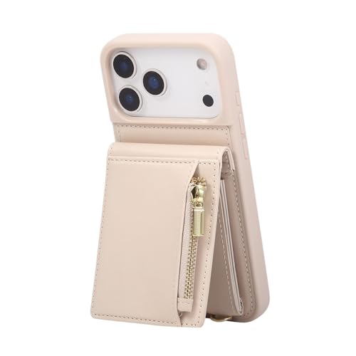 Étui iPhone 17 Air fin de couleur beige avec fonction stand et RFID