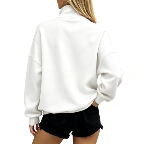 Half Zip Pullover Women Oversized Casual Fleece Lightweight Pullover Shirt - image 5