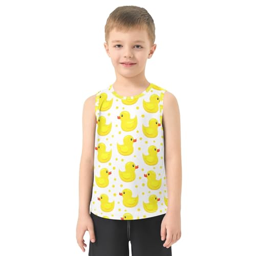J JOYSAY Duck Polka Dot Yellow Boys Tank Top Sleeveless Muscle Shirts Quick Dry Kids T-Shirts 3-15T2