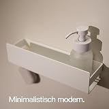 Design Hamburg półka prysznicowa bez wiercenia, półka łazienkowa, kabiny prysznicowe, na szampon, półka samoprzylepna i organizer łazienkowy 2 haczyki | biały matowy | 30 cm
