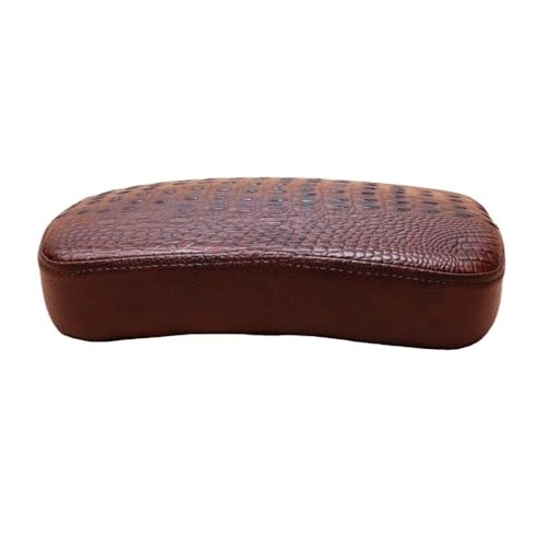 Coussin de selle passager marron style crocodile à 8 ventouses pour moto