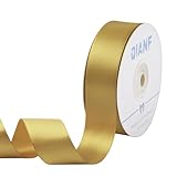 1 Inch Wide Double Face Satin Ribbon No Fading Woven Ribbon - 25 Yard (687-Gold)