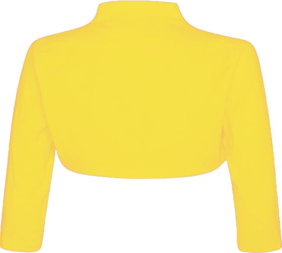 New Girls' Stylish Cropped Bolero Shrug – Open Front Plain Long Sleeve Cardigan2