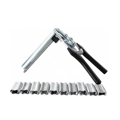 Wurstclipper Zange mit 600 Clips Zaunzange mit KlammernDrahtklammerzangeRingzange Zaun Hog Ring Zange Garten Zaunzange Drahtösenzange von Wurst Matratzen Auto