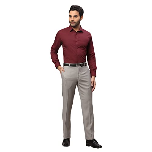 Image of Park Avenue Regular Men's PLEATLESS Smart FIT Light Grey Formal Trouser
