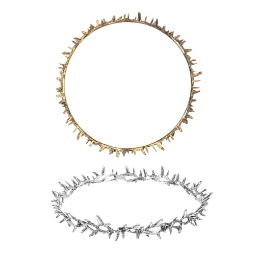 Couronnes métalliques d'épines couleur argent et or pour coiffure de soirée chic