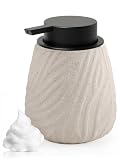 Autumnlife Schaumseifenspender Keramik Beige, 400ml – Mattes Steingut Seifenspender Schaum für...