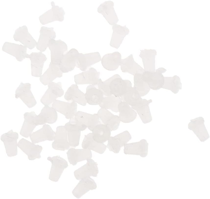 B Baosity 50ピース 個ラバーベイトホルダーイヤリングバックカープリグリングが釣り道具