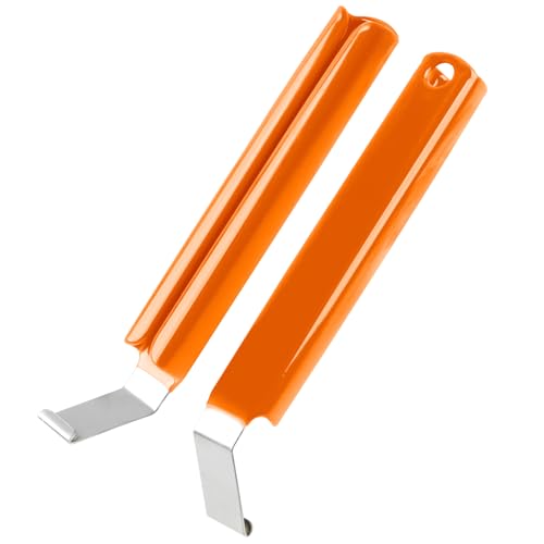 CHolic 2Pcs Siding Removal Tool, Orange Siding Zipper Tool Straight Non-Slip Grip Handled, Silicone Protective Handled for Installation and Repair Vinyl Sidings Without Damaging Siding