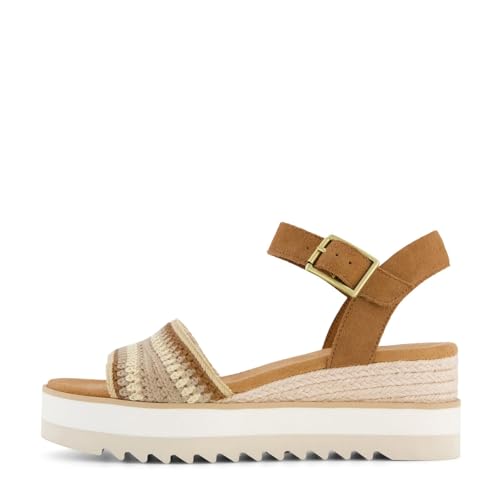 TOMS Women’s Diana Mule Wedge Sandal, Comfortable Slip-On with Cushioned Midsole & Wedge Heel for Day-to-Night Wear, Dark Beige, 6.5