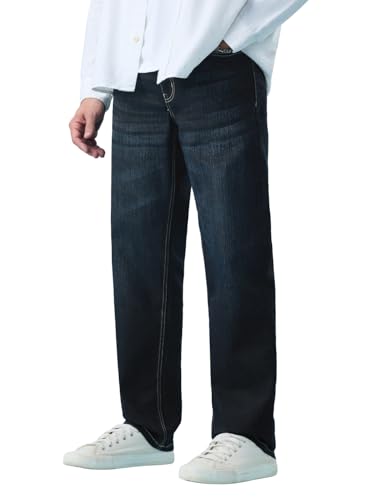 Image of The Souled Store Straight-Fit Denim: Men and Boys Cotton Blend Straight Fit Cargo Pockets Lightweight Everyday All-Season Denim Jeans